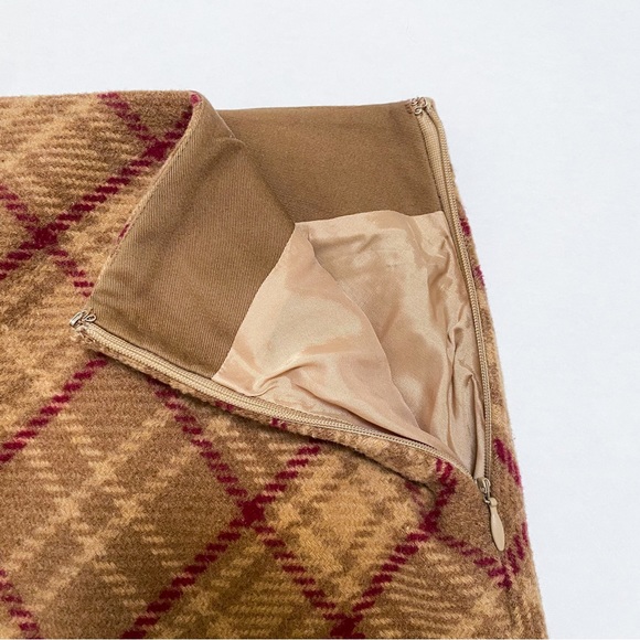 Vintage J. Crew Wool Blend Plaid Midi Skirt, Size 4 - Picture 6 of 6